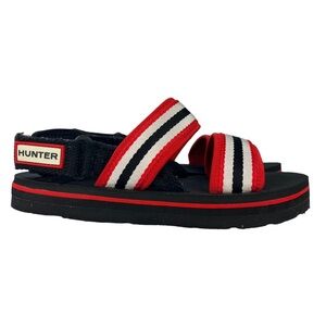 Hunter Original Beach Sandal Red Stripes‎ Womens US 6 UK 4